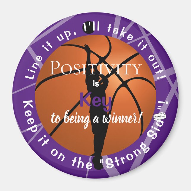 Positivity Basketball Magnet Purple HAMbyWG (Front)