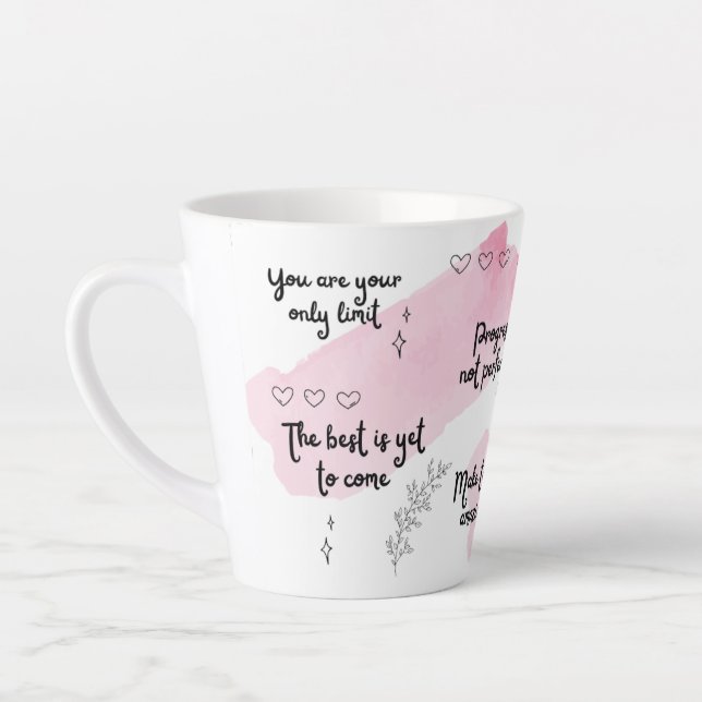 Positivity Boost Pink Latte Mug (Left)
