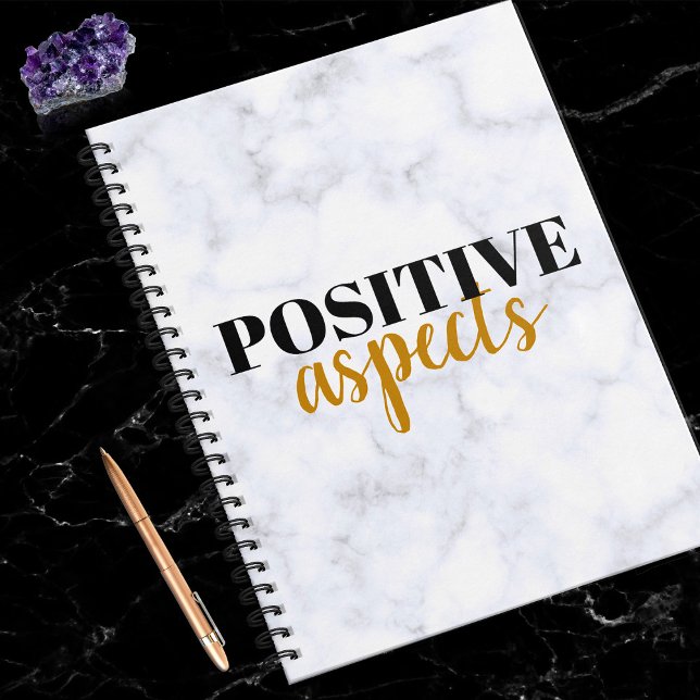 Positivity Chic White Marble Law of Attraction Notebook (In Situ)
