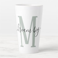 Positivity Dream Big Sage Green Monogram Initial