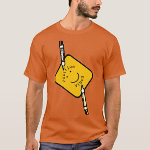 Positivity Vibes Smiley Face Sign with Marker Pens T-Shirt