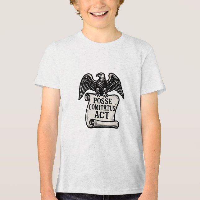 Posse Comitatus Act Eagle Scroll Tri-Blend Shirt (Front)