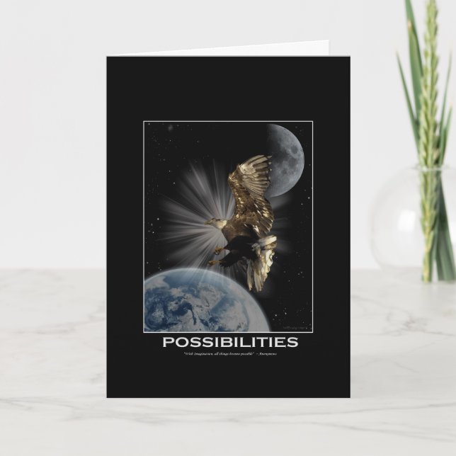 "POSSIBILITIES" Bald Eagle Motivational Gifts Card (Front)