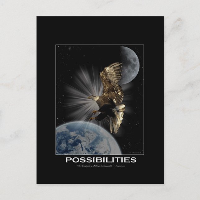 "POSSIBILITIES" Bald Eagle Motivational Gifts Postcard (Front)