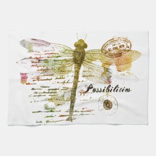 Possibilities dragonfly tea towel