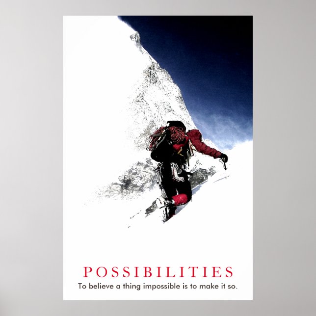Possibilities Quote Mountaineer at Top Poster (Front)