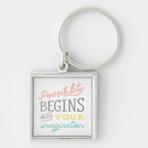 Possibility Begins With Your Imagination Key Ring