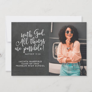 Possible With God Scripture Photo Graduation Announcement