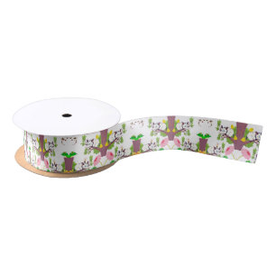 Possum Chick Frog Mushroom Satin Ribbon