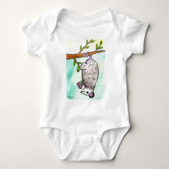 Possum Danglin' Baby Bodysuit (Front)