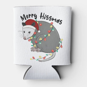 Possum Eat Trash Christmas Lights Merry Hissmass Can Cooler