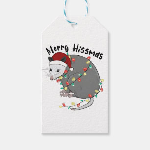 Possum Eat Trash Christmas Lights Merry Hissmass Gift Tags