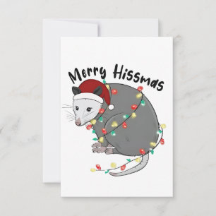 Possum Eat Trash Christmas Lights Merry Hissmass Thank You Card