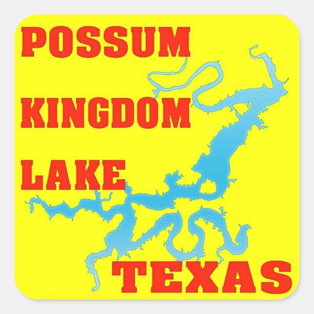 Possum Kingdom Lake, Texas Square Sticker (Front)
