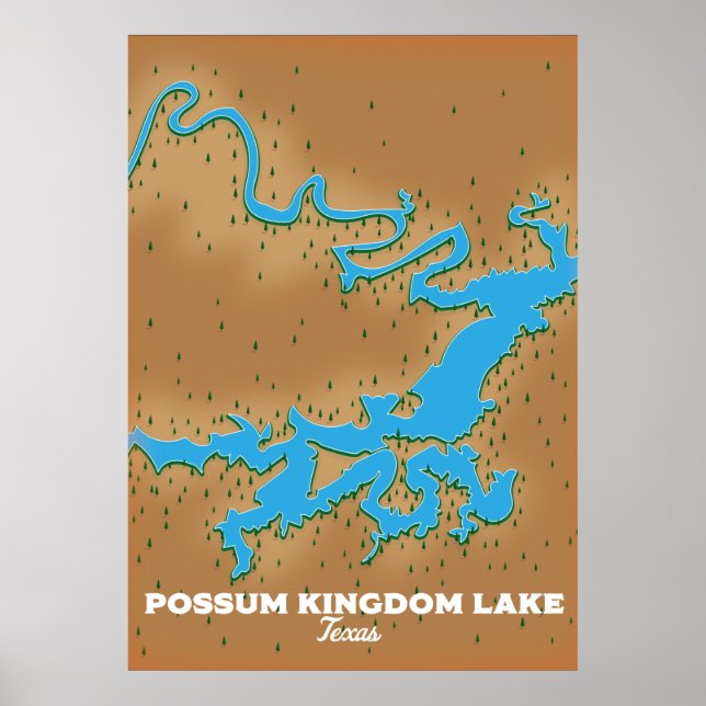 Possum Kingdom Texas map Poster (Front)