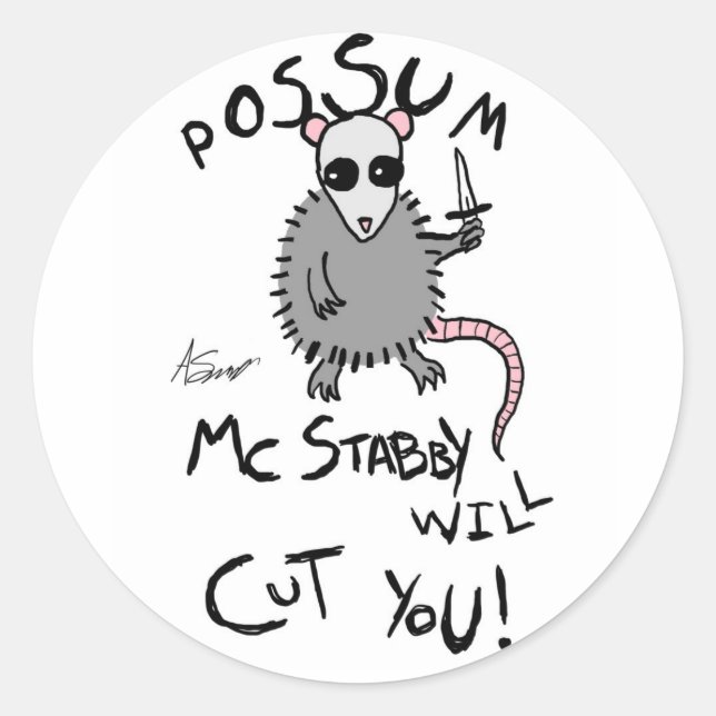 Possum McStabby Stickers (Front)