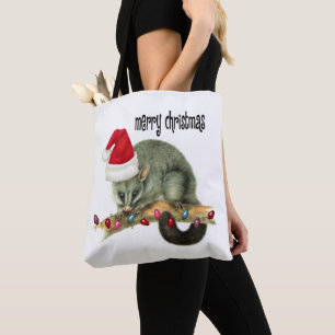 Possum Merry Christmas Women's Tote Bags