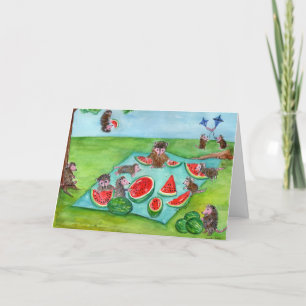 Possum Picnic Card.  New inside funny Thank You Card