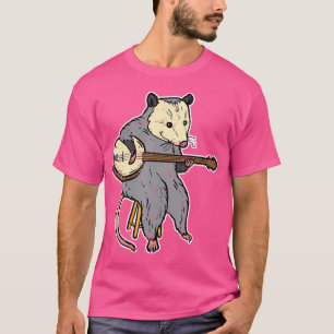 Possum Playing Banjo Opossum Guitar Music Men Wome T-Shirt
