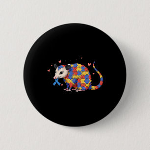 Possum Puzzle Autism Awareness Autistic Womens Men 6 Cm Round Badge
