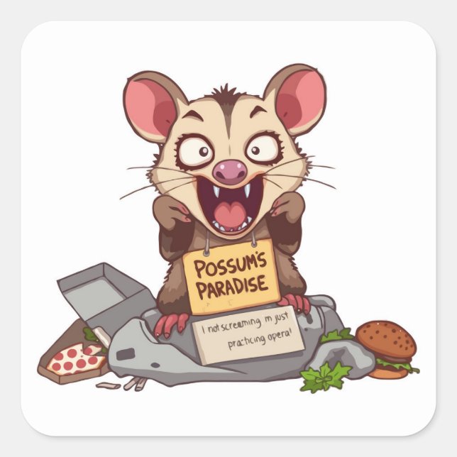 Possum Screaming Meme Sticker (Front)
