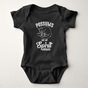 Possum Spirit Animal - Opossum Animal Fan Baby Bodysuit