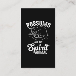 Possum Spirit Animal - Opossum Animal Fan Business Card