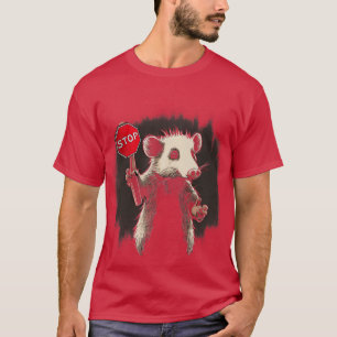 Possum Stop Opossum Holding a Stop Sign T-Shirt