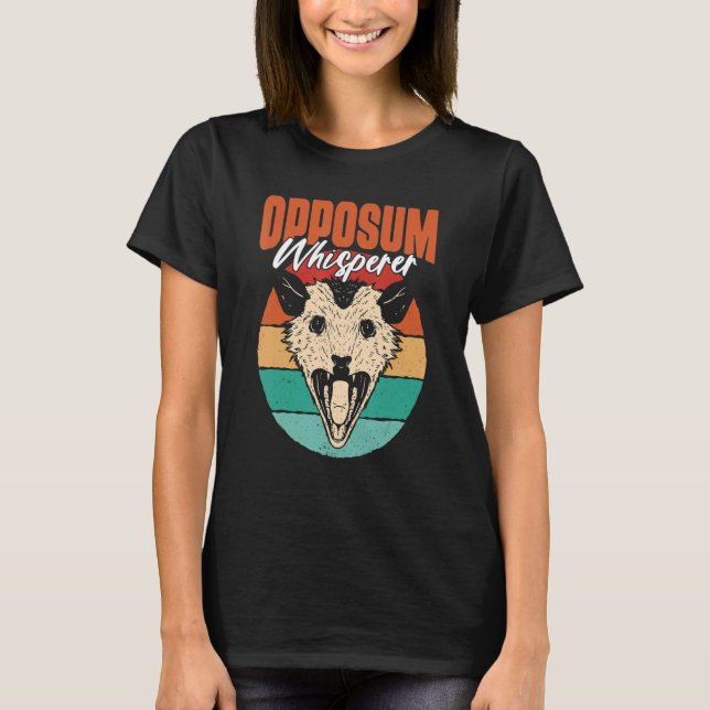 Possum Whisperer Street Cat Opossum Animal Phalang T-Shirt (Front)
