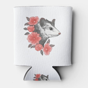 Possum With Flowers Can Cooler