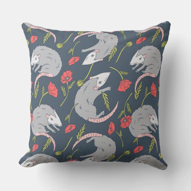 Possums and Poppies Cushion (Front)
