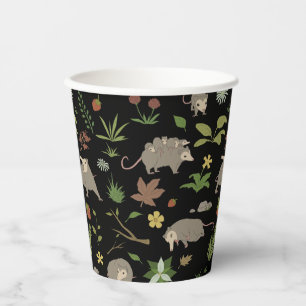 Possums in a Berry Field in Black Paper Cups