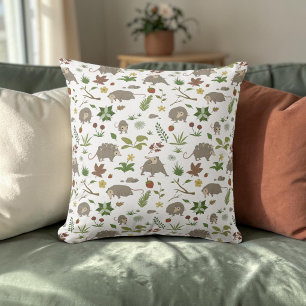 Possums in a Berry Field in White Cushion