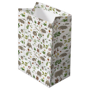 Possums in a Berry Field in White Medium Gift Bag