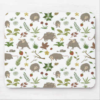 Possums in a Berry Field in White Mouse Pad
