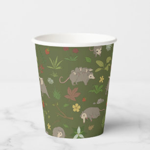 Possums in a Berry Field in White Paper Cups