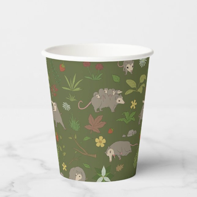Possums in a Berry Field in White Paper Cups (Front)