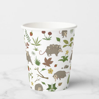 Possums in a Berry Field in White Paper Cups