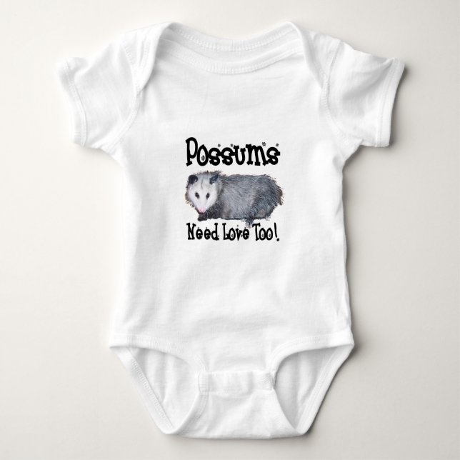 Possums Need Love Too Baby Bodysuit (Front)