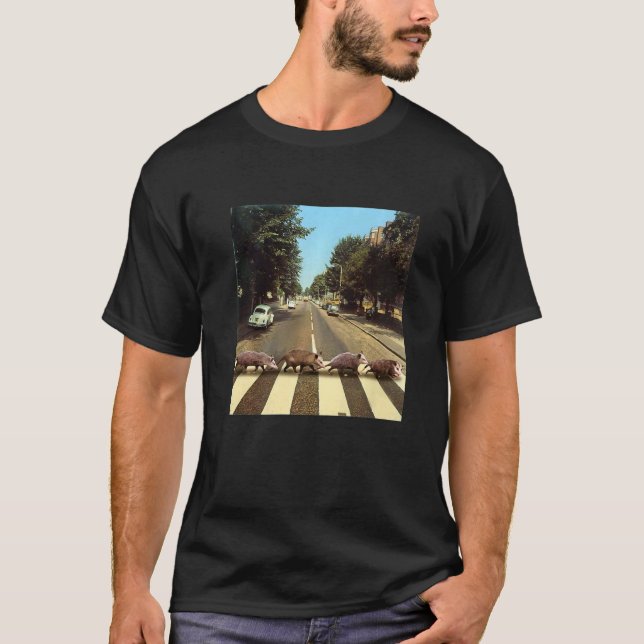 Possums Road Crossing Parody  Opposum T-Shirt (Front)
