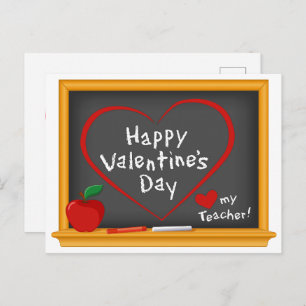 Post a Happy Valentine's Greeting to Teacher Postcard