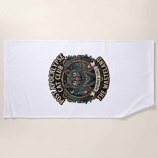 Post Apocalypse Cat Cat Dad Gift Idea - Post Apoca Beach Towel (Front)