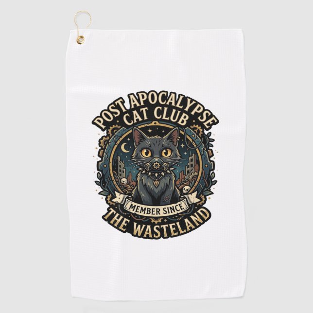 Post Apocalypse Cat Cat Dad Gift Idea - Post Apoca Golf Towel (Front)