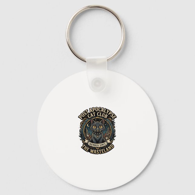 Post Apocalypse Cat Cat Dad Gift Idea - Post Apoca Key Ring (Front)