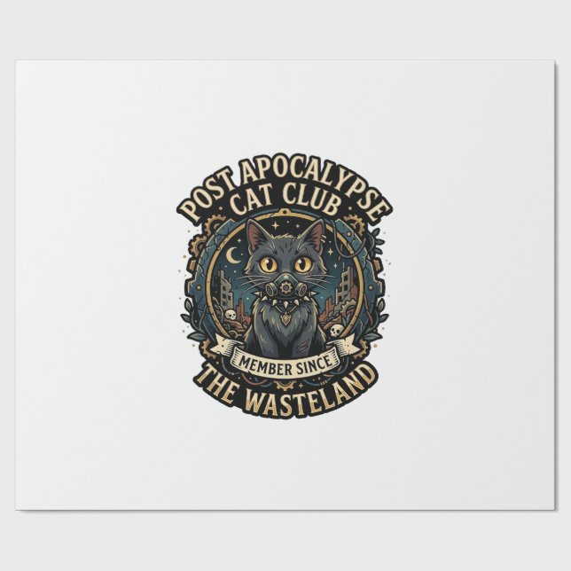 Post Apocalypse Cat Cat Dad Gift Idea - Post Apoca Wrapping Paper (Flat)