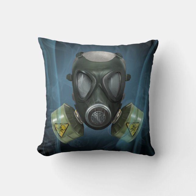 Post-Apocalyptic Gasmask Cushion (Front)