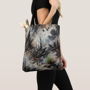 Post-Apocalyptic Wildfire Art Tote Bag