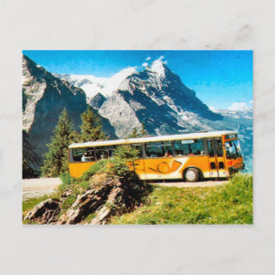 Post bus on the mountain postcard