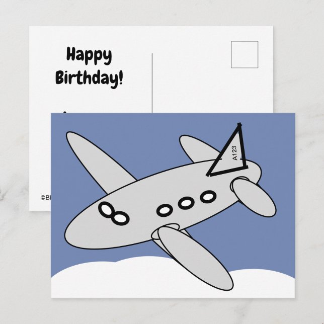 Post Card - Aeroplane Flying over Clouds (Front/Back)
