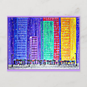 Post Card - City In The Rain